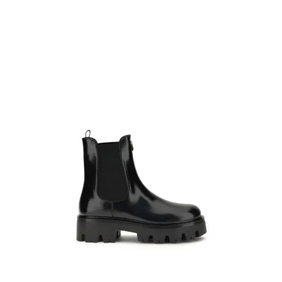 Brushed leather Ankle Boots