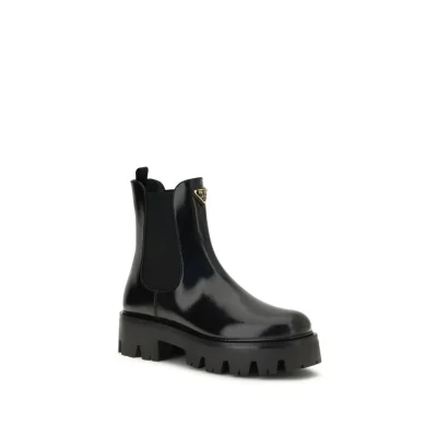 Brushed leather Ankle Boots