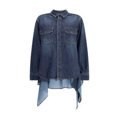 Denim and satin Shirt