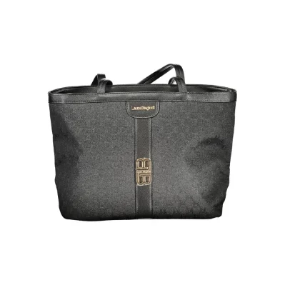Black Polyester Women Handbag