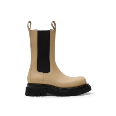 Beige Leather Boot