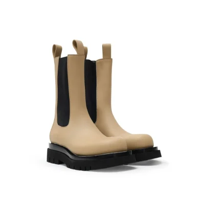 Beige Leather Boot