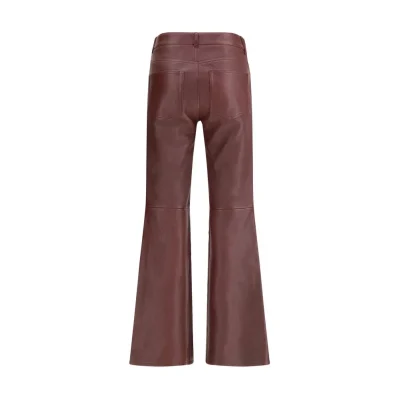 Flared lambskin leather trousers