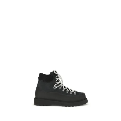 Black Calf Leather Bos Taurus Lace-Up Boots