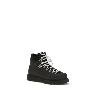 Black Calf Leather Bos Taurus Lace-Up Boots