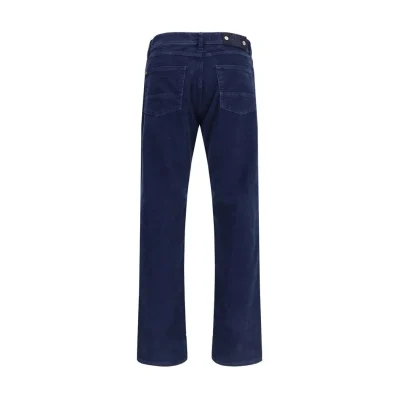 Blue Cotton Straight-Leg Jeans