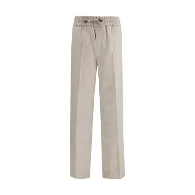 Gray Linen Casual Pants