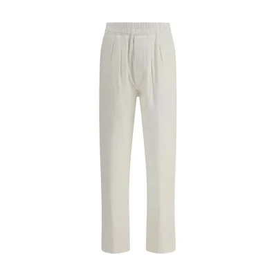 White Cotton Casual Pants