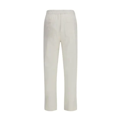 White Cotton Casual Pants