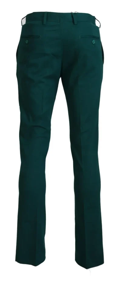 Green Straight Fit Men Formal Trousers Pants