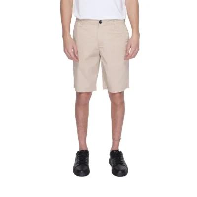 Beige Cotton Bermuda Shorts