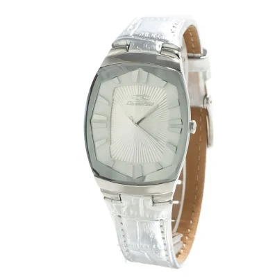 Silver Leather Dress Watch
