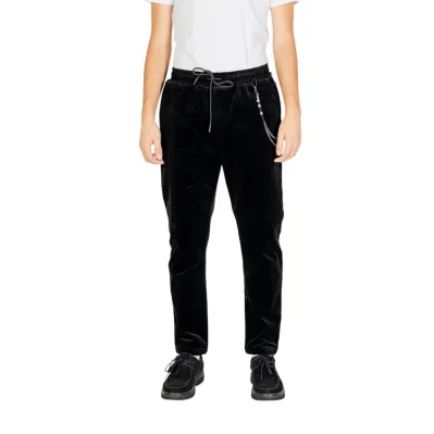 Black Cotton Casual Pants