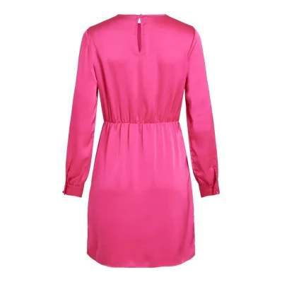 Pink Polyester Short Dress