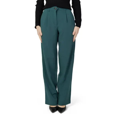 Green Recycled Polyester Flared Pants