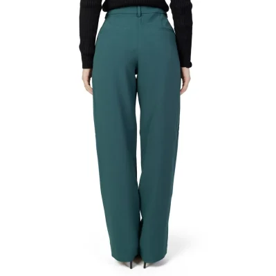 Green Recycled Polyester Flared Pants