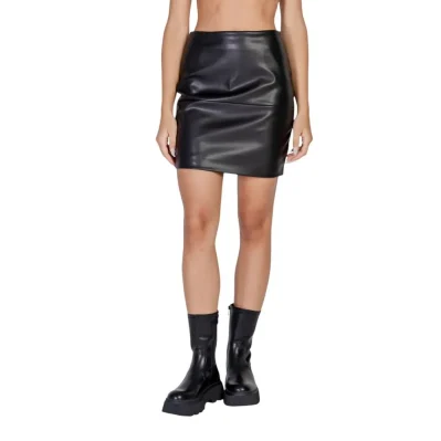 Black Polyethylene Mini Skirt
