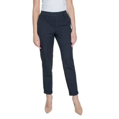 Gray Polyester Casual Pants