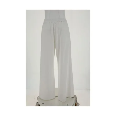 White Cotton Casual Pants