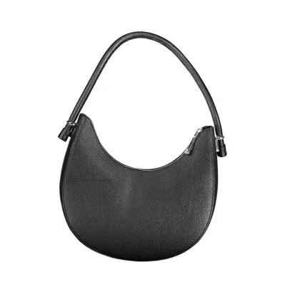 Black Polyurethane Women Handbag