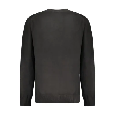 Black Cotton Men Sweater