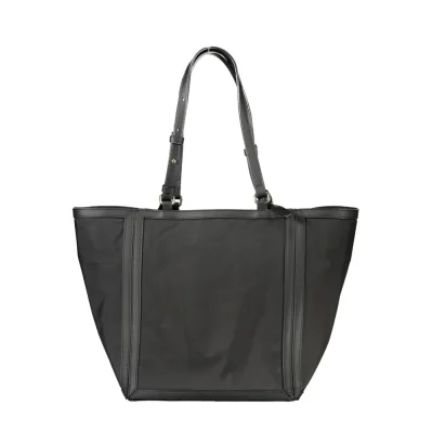 Black Polyester Women Handbag