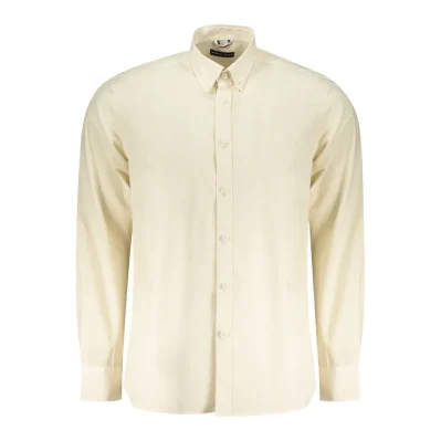 Beige Cotton Men Shirt