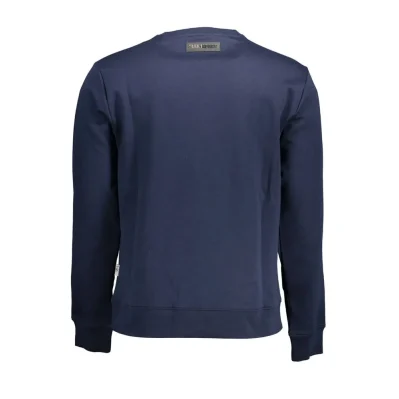 Blue Cotton Men Sweater