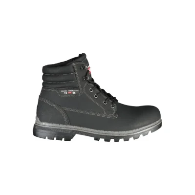 Black Polyester Men Boot