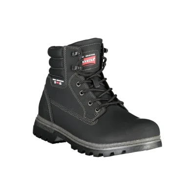 Black Polyester Men Boot