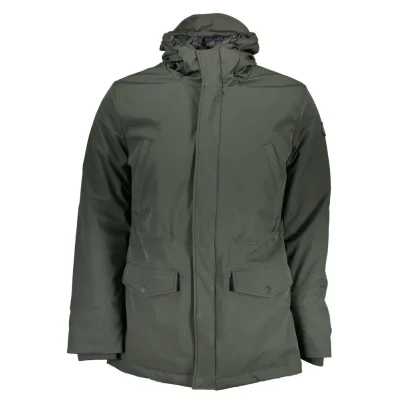 Green Polyester Men Jacket