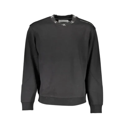 Black Cotton Men Sweater