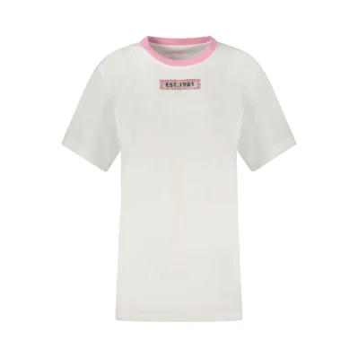 White Cotton Women T-Shirt