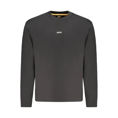 Black Cotton Men Sweater