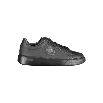 Black Polyurethane Men Sneaker