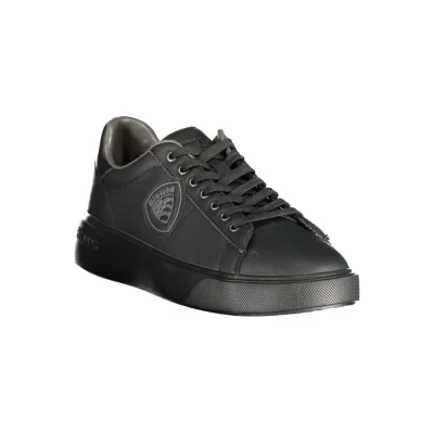 Black Polyurethane Men Sneaker
