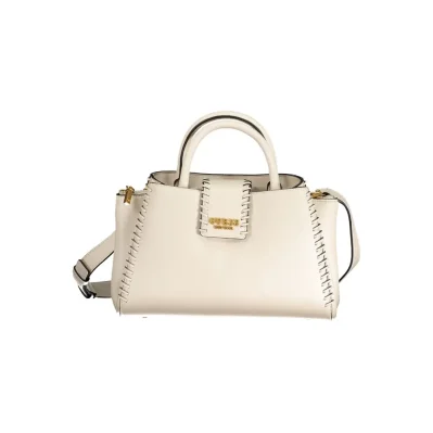Beige Polyurethane Women's Handbag