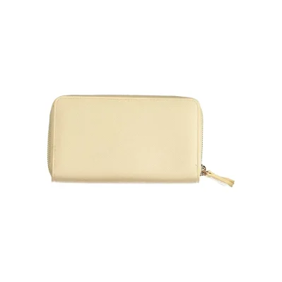 Beige Polyurethane Women Wallet