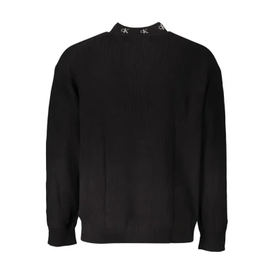 Black Cotton Men Sweater