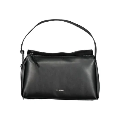 Black Polyester Women Handbag