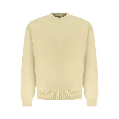Beige Cotton Men Sweater