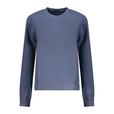 Blue Cotton Women Sweater