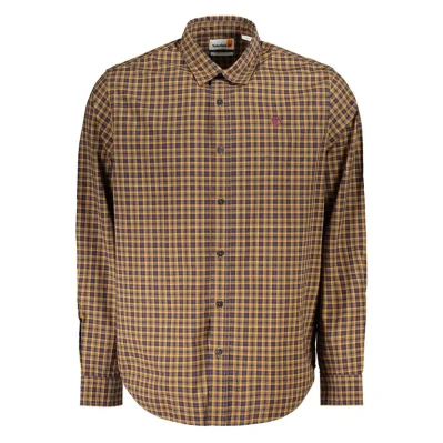 Yellow Cotton Men Shirt