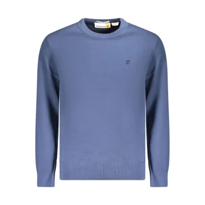 Blue Cotton Men Sweater