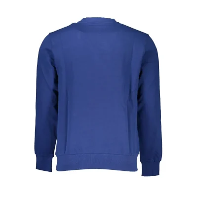 Blue Cotton Men Sweater