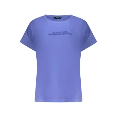 Blue Cotton Women T-Shirt