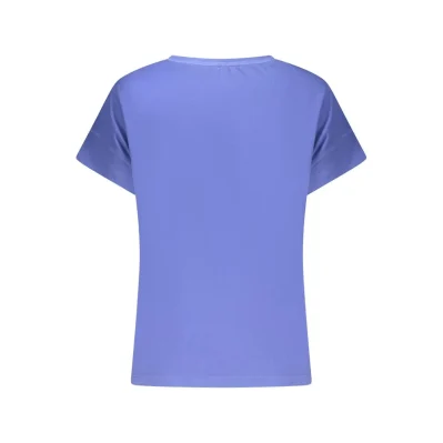 Blue Cotton Women T-Shirt