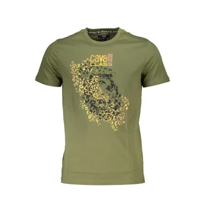 Green Cotton Men T-Shirt
