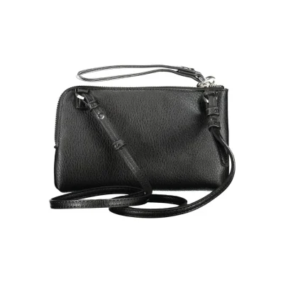 Black Polyurethane Women Shoulder Bag