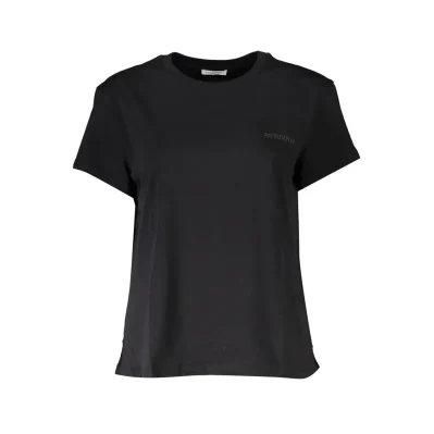 Black Cotton Women T-Shirt